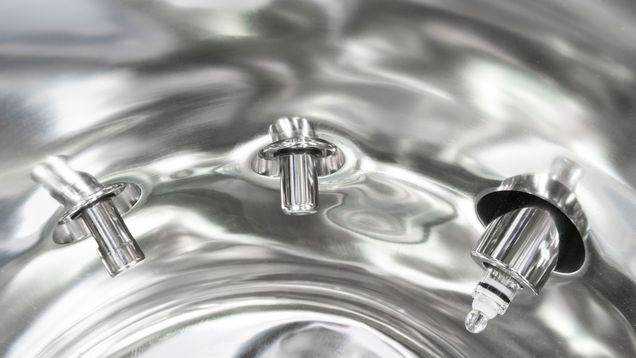 The sensor's position in a fermenter. 